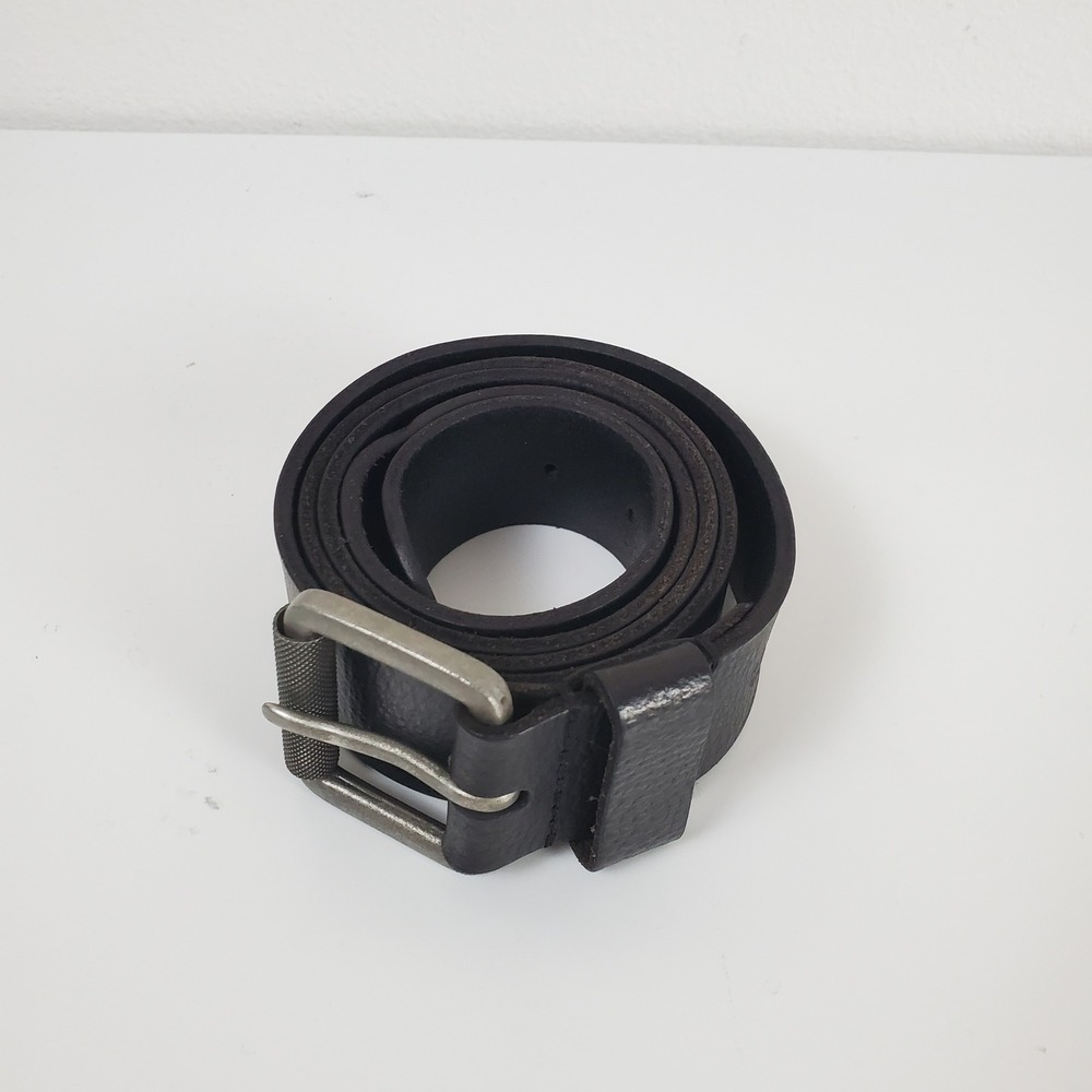 Timberland Mens Genuine Leather Belt Black Size L 38-40 India Rugged Buckle